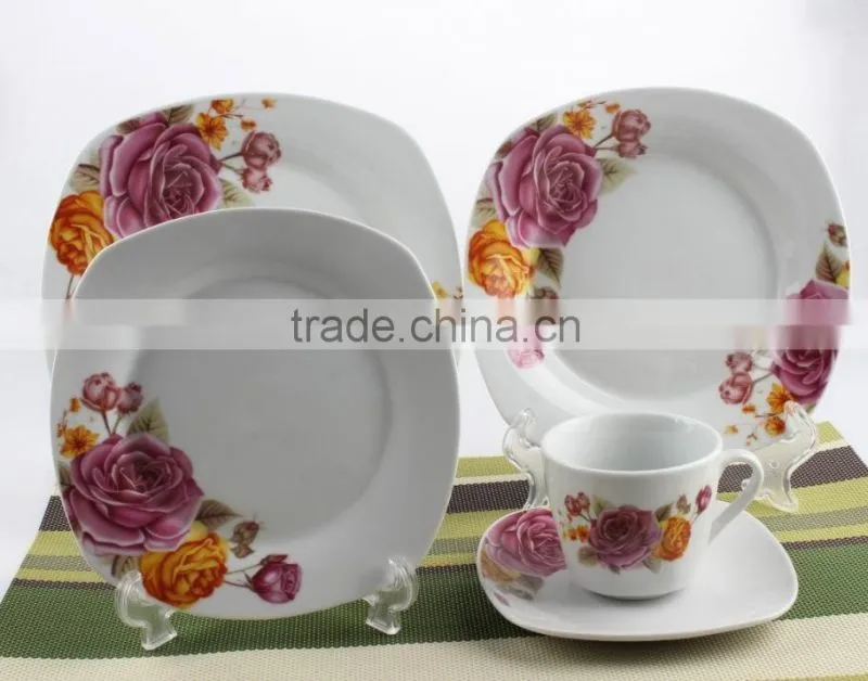 20 pcs ceramic square dinner set,ceramic houseware