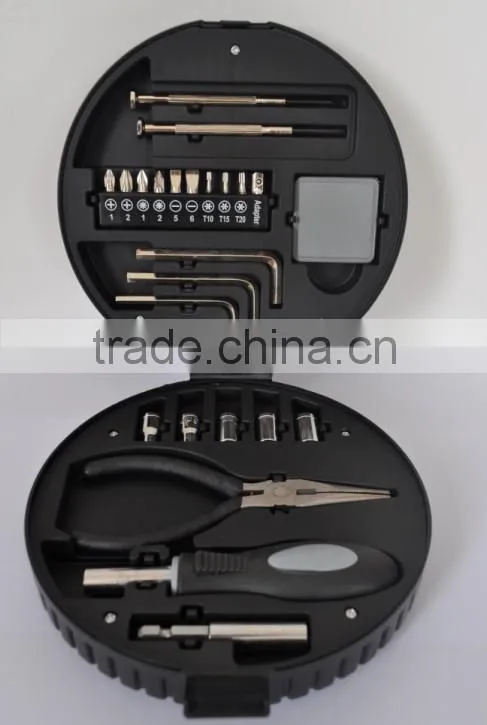 Ningbo Dike 24pcs popular promotional tire shape multi function plier, tool box, tool kits, suit tool