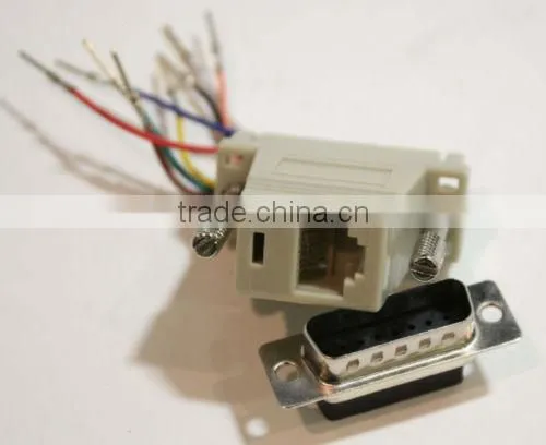 Beige DB 15 male to RJ45 Modular Adapter