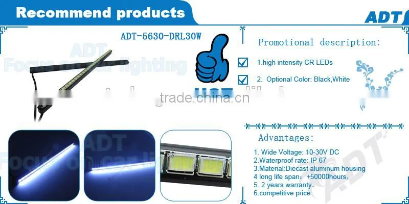 Slim flexible led daytime running light, 30leds 5630 HIGH bright drl