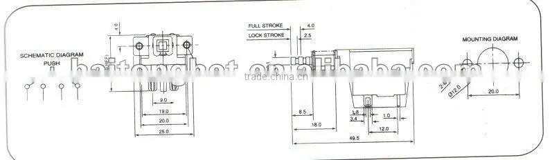Power Switch push switch KDC-A04