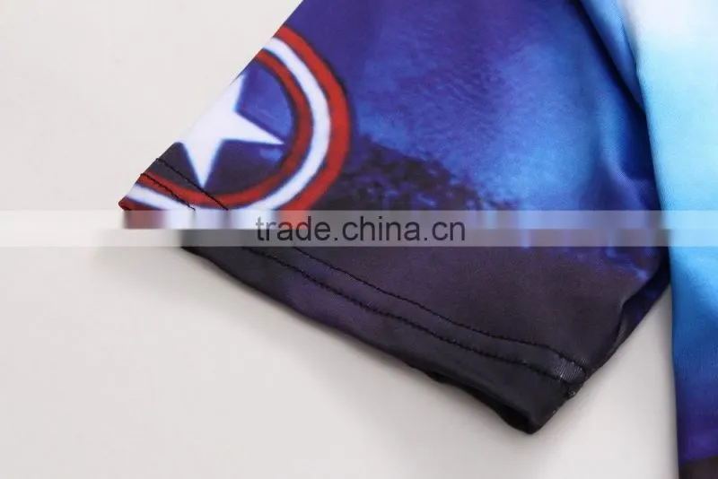 New desigh captain america compression sublimated t shirt men 3d quick dry fitness clothing running tights shirt