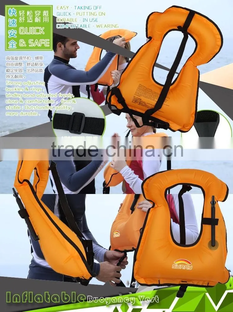 Eco-friendly Polyester Swimming Buoyancy Jacket Air Inflatable Donut Vest