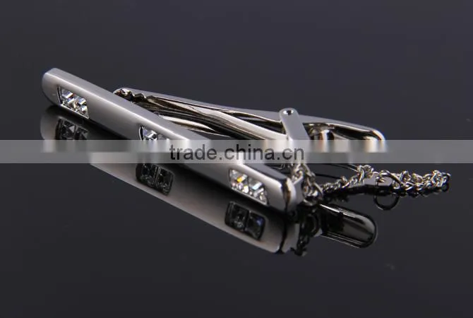 Wholesale metal tie clip with chain