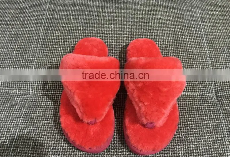 Hot Wholesale 100% Sheepskin Slippers Fur Lined Slippers