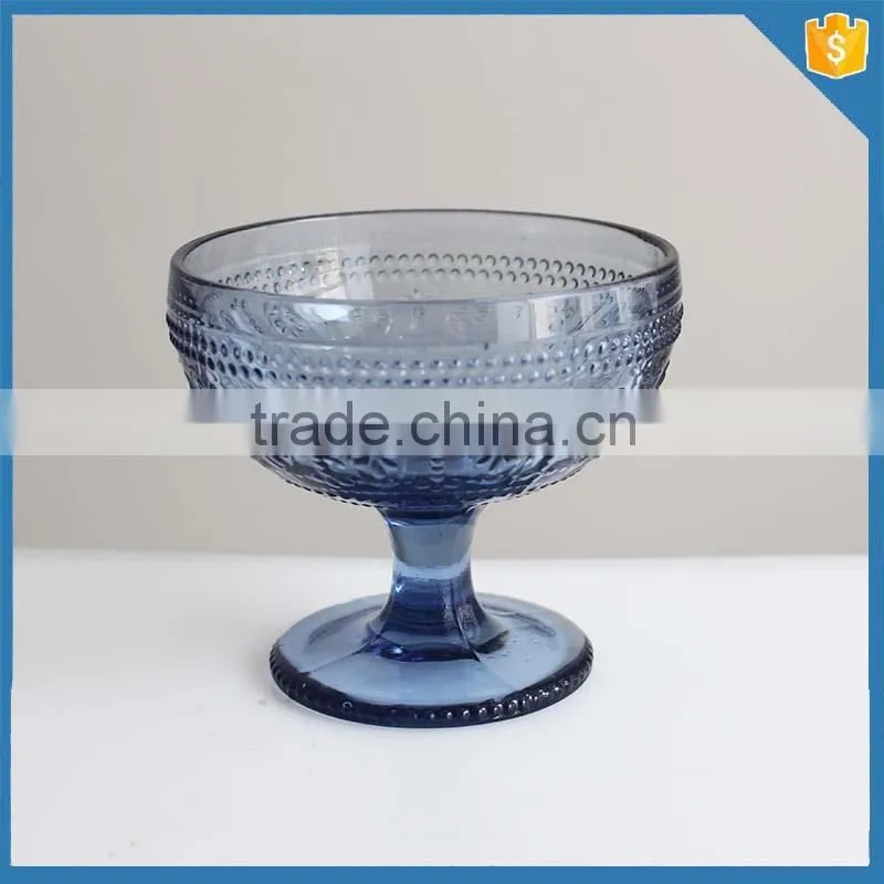 Good quality handmade crystal pudding wholesal glass bowl with foot