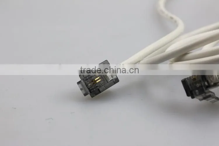 2015 Hot Sell Telephone Extension Cord 6P2C Plugs Round Cable