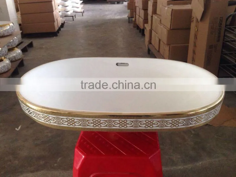 High quality ceramic gold hand wash basin bathroom washing color sink