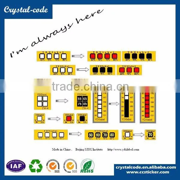 Thermal indicating sticker, temperature indicator label, thermal transfer label sticker