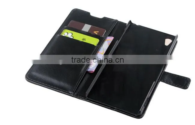 High Quality Stand PU Leather Pouch Wallet Case For Sony Xperia Z4