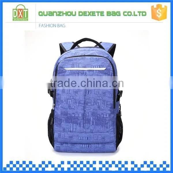 2016 Ladies multifunctional purple fashion travel printed canvas backpack bag