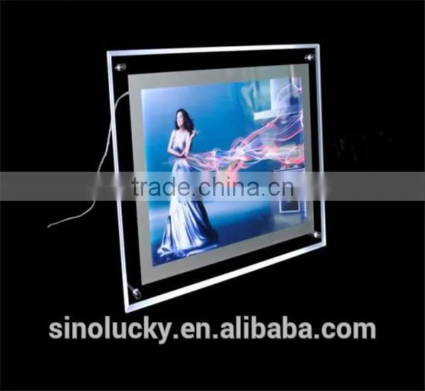 Remote control acrylic sign holder ,printed logo led edge lit sign ,neno sign for advertise