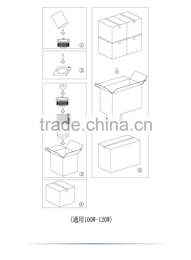 110V/120V 5000K 100W 150W 200W 250W UL DLC approved LED High Bay Lights, industrial/warehouse LED light