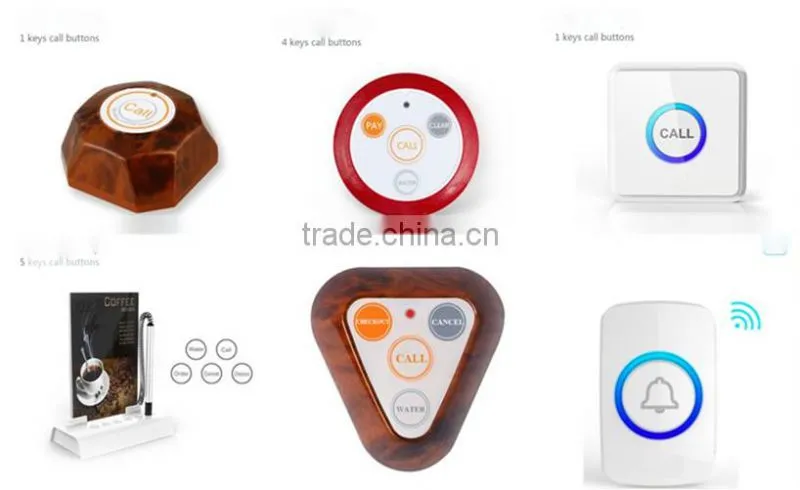 2015 New model restaurant service table calling system waiter call button Popular & Waterproof Wireless Waiter Call Button