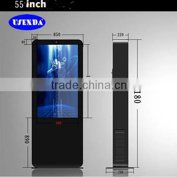 42 55 65 inch Stand touchscreen electronic lcd outdoor signs advertising display with IP65 enclosure