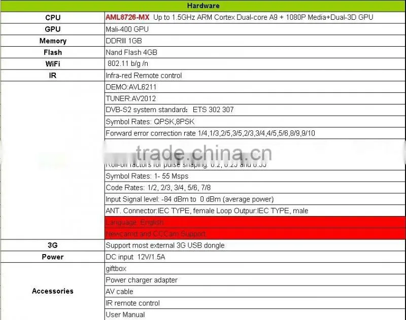 2014 new arrival Vigica C70S android dvb-s2 cccam, newcamd with amlogic 8726-mx dual core, android 4.2.2 and XBMC tv box