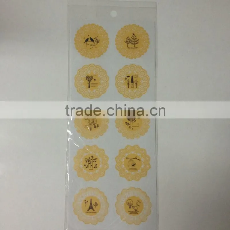 Custom butterfly shape Clearly Removable Transparent PVC lable Sticker