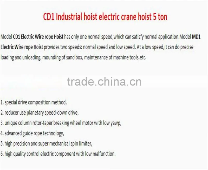 CD1 electric elevator wire rope hoist
