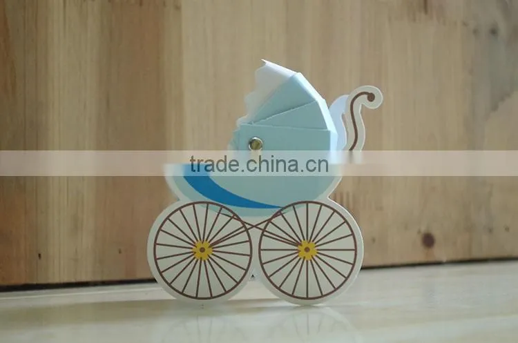 Baby Carriage Stroller Birthday Boy Girl Baby Shower Favor Candy Box