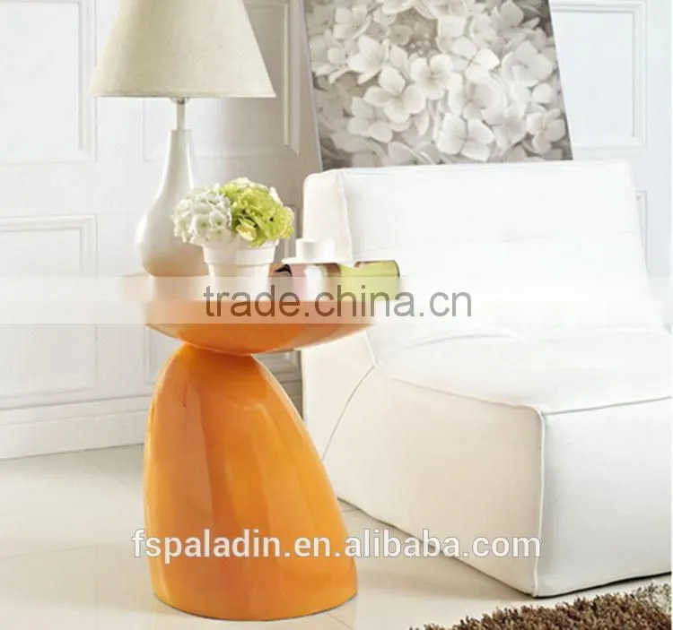 Modern Flow Fiberglass Side Table, Mushroom Shape