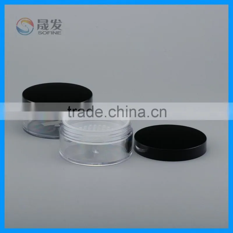Beauty fashion product loose jar colorful clear jar and bottle for powder