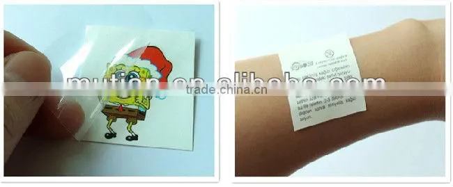 Tatoo sticker with opp bag packing