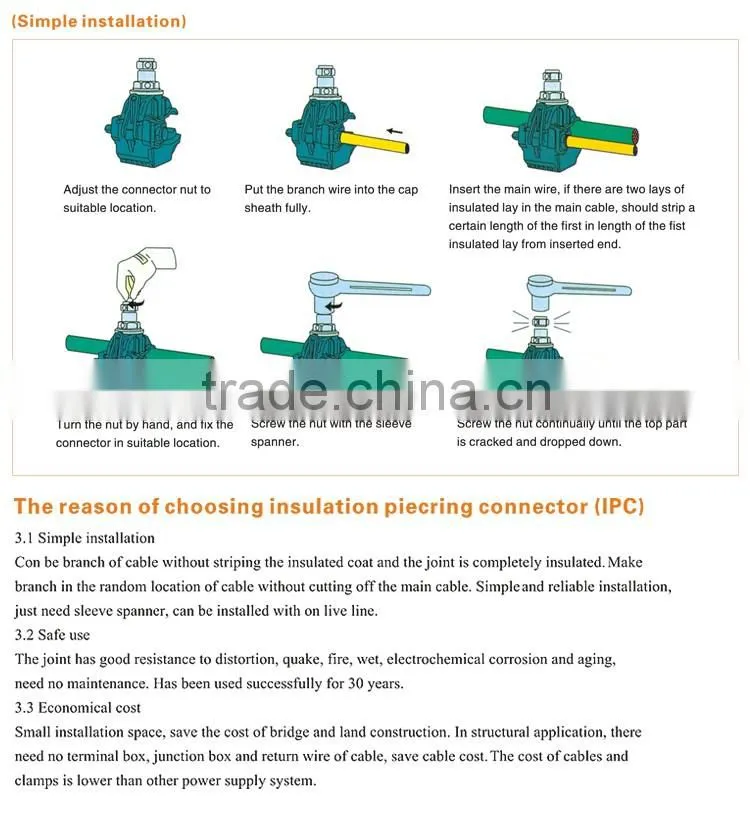 SMICO High Demand Products Insulated Wire Ipc Insulation Piercing Connectors