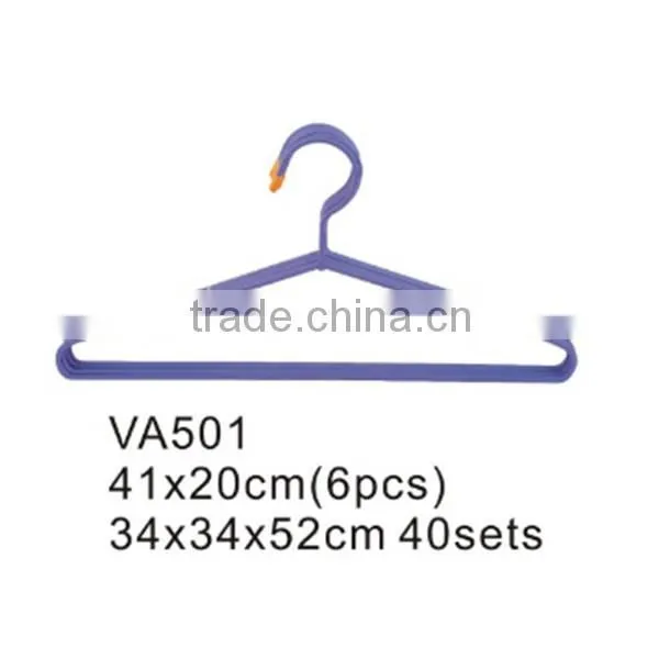 VA505 antique plastic coated metal clothes large wire hanger for dry cleaner