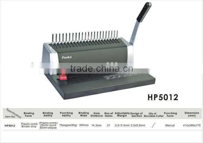 Plastic Comb book binding machine