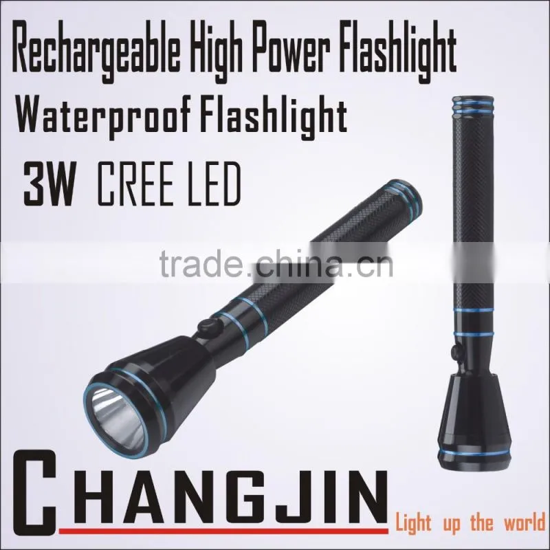 3W Aluminum LED Rechargeable Flashlight