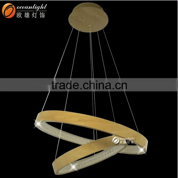 Frosted Crystal Pendant Lamp Wood Pendant Lamp LED Ring Pendant Lamp OM66138