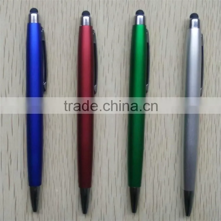 Dubai wholesale market chromed top and neb, metal clip plastic 4 colors stylus pen