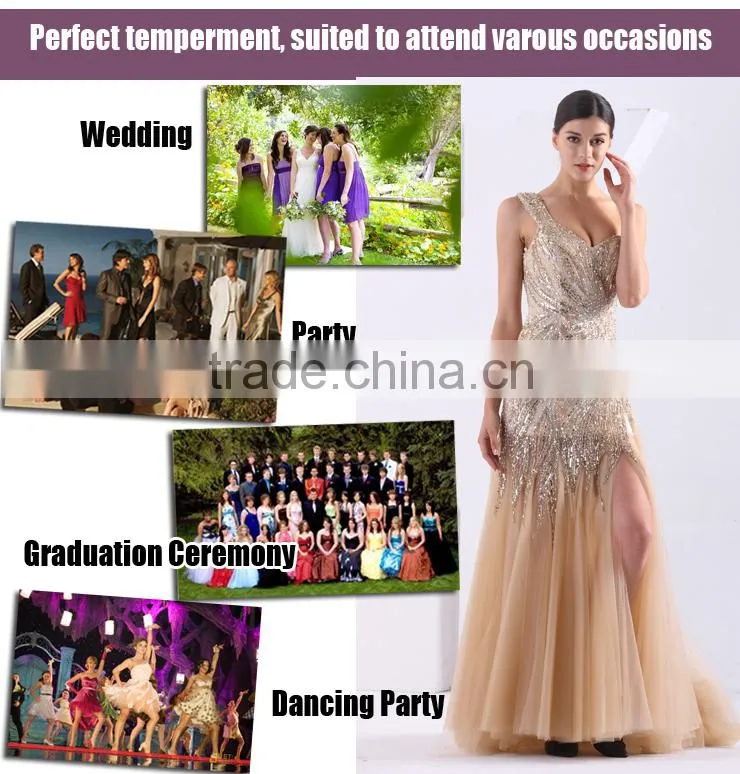 Alibaba fashion one shoulder V neck beaded long japanese prom dresses 2015 vestidos de fiesta