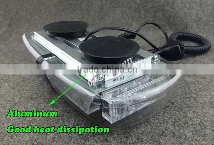 DC12V-24V led lightbar, 24 LED 24W Beacon light with Magnets ,Emergency Strobe Light bar 4 colors LED warning Light