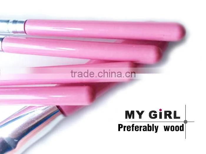 2016 MY GIRL OEM make up brush /5pcs Wooden Handle Goat Hair Professional makeup brush set