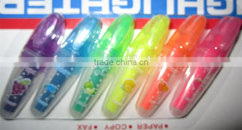school student paper highlighter pen