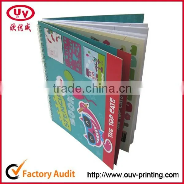 Colorful spiral drawing books for children