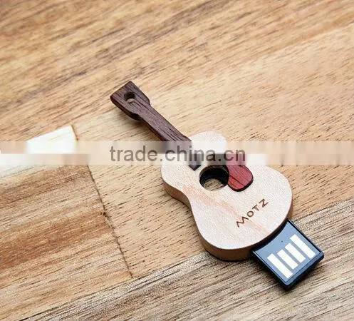 16GB wooden guitar usb flash drives gift with logo 100% real capacity factory price and warranty