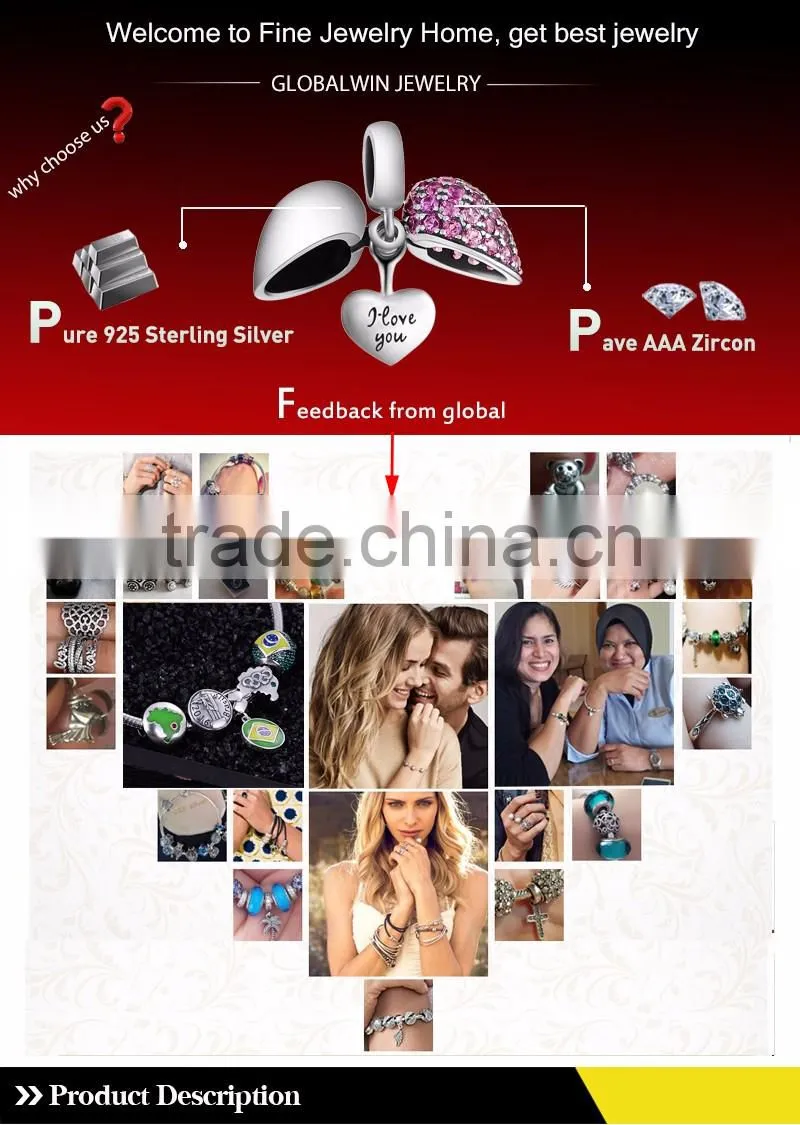 Blooming Royal Flower Pendant oxidized 925 silver charm custom made charms wholesale New design ring Pendant Fit for Bracelet