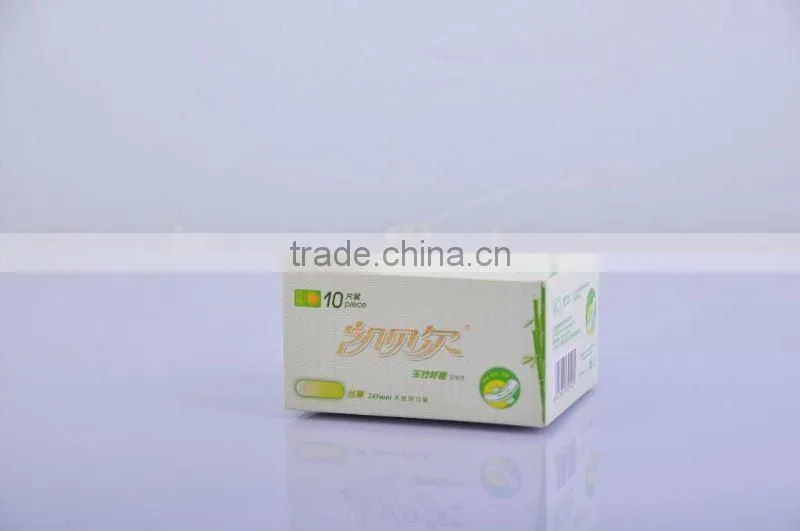 Disposable Biodegradable Corn and Bamboo Fiber Sanitary Napkins