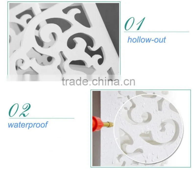 Decorative Pure white WPC hollow out floating shelves