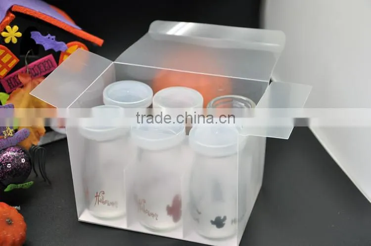 CD-601-035H 100ml clear glass long Pudding bottle pudding jar with lids for halloween