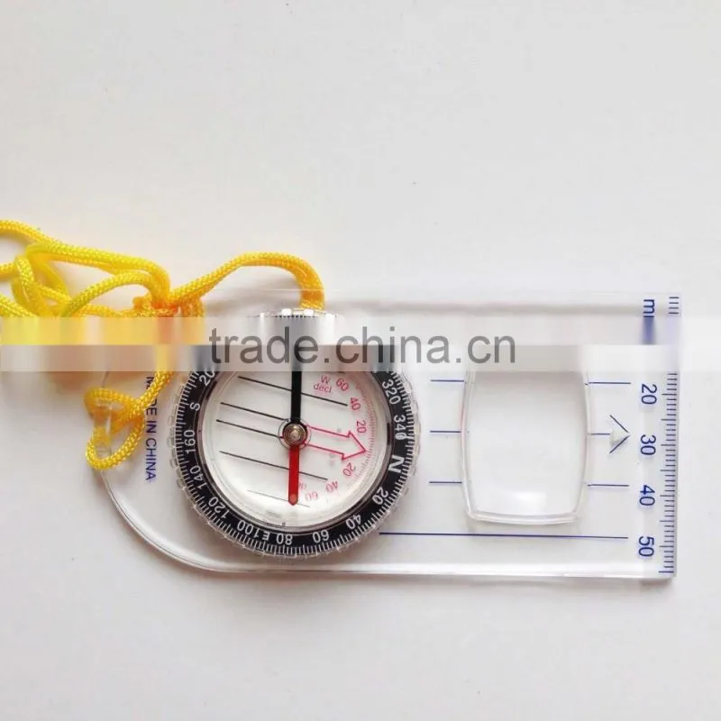 cheap metal drawing military qibla direction compass with scale ruler