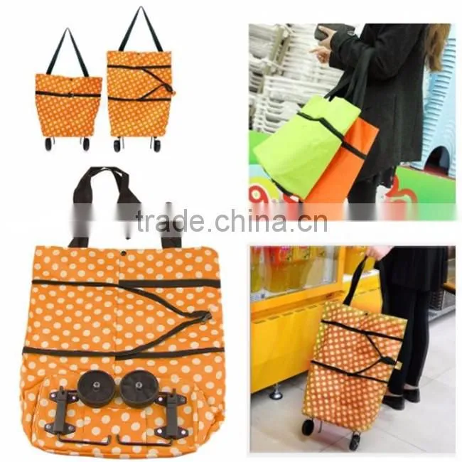 Large lightweight foldable tote shopping bag trolley