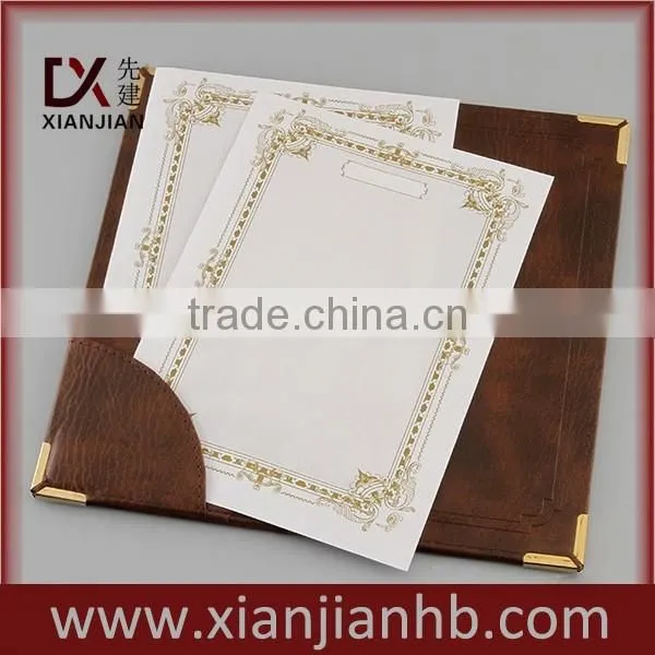 Custom Made Hotel Restaurant Metal Fasten Bill Folders With Sleeves (XJJD14)