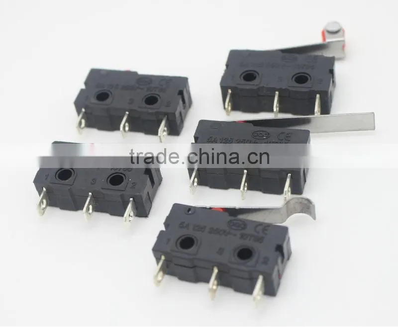 micro lever switch with roller lever, pcb terminals,Kw4-5