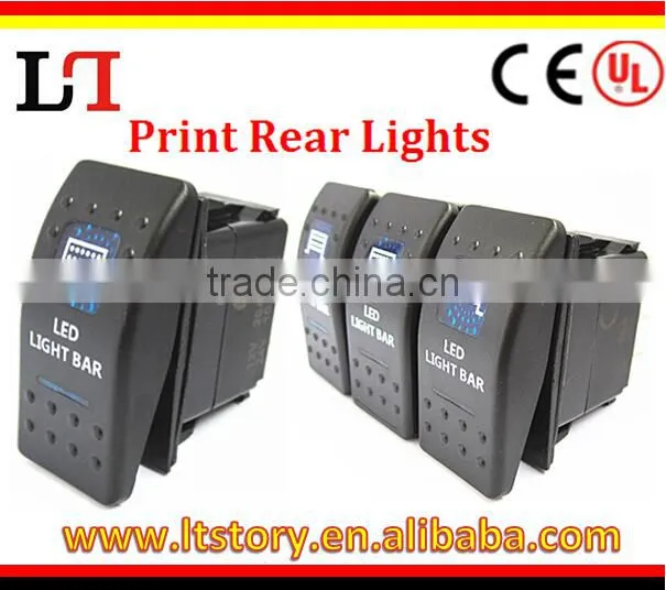 Rocker Switches with LED light bar Blue