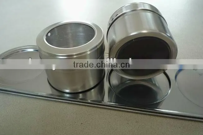 New Arrival 4 Pcs Magnetic Stainless Steel Spice Container Rack Set