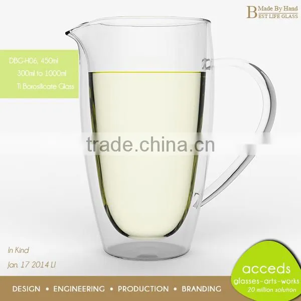 Handmade High Quality Pyrex Glass Juice Jug