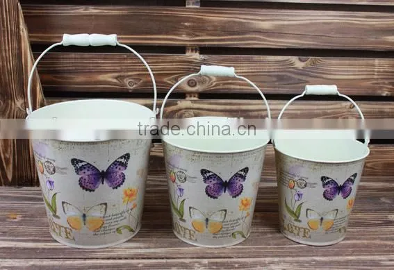 Hot Sale paper dacal pot, metal bucket, flower metal pail